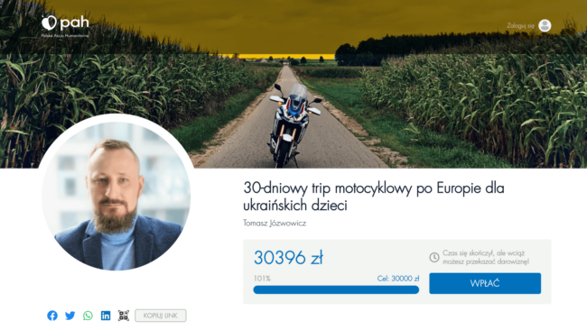 Zbiórka na portalu pomagamy.pah.org.pl - pomoc dla Ukrainy